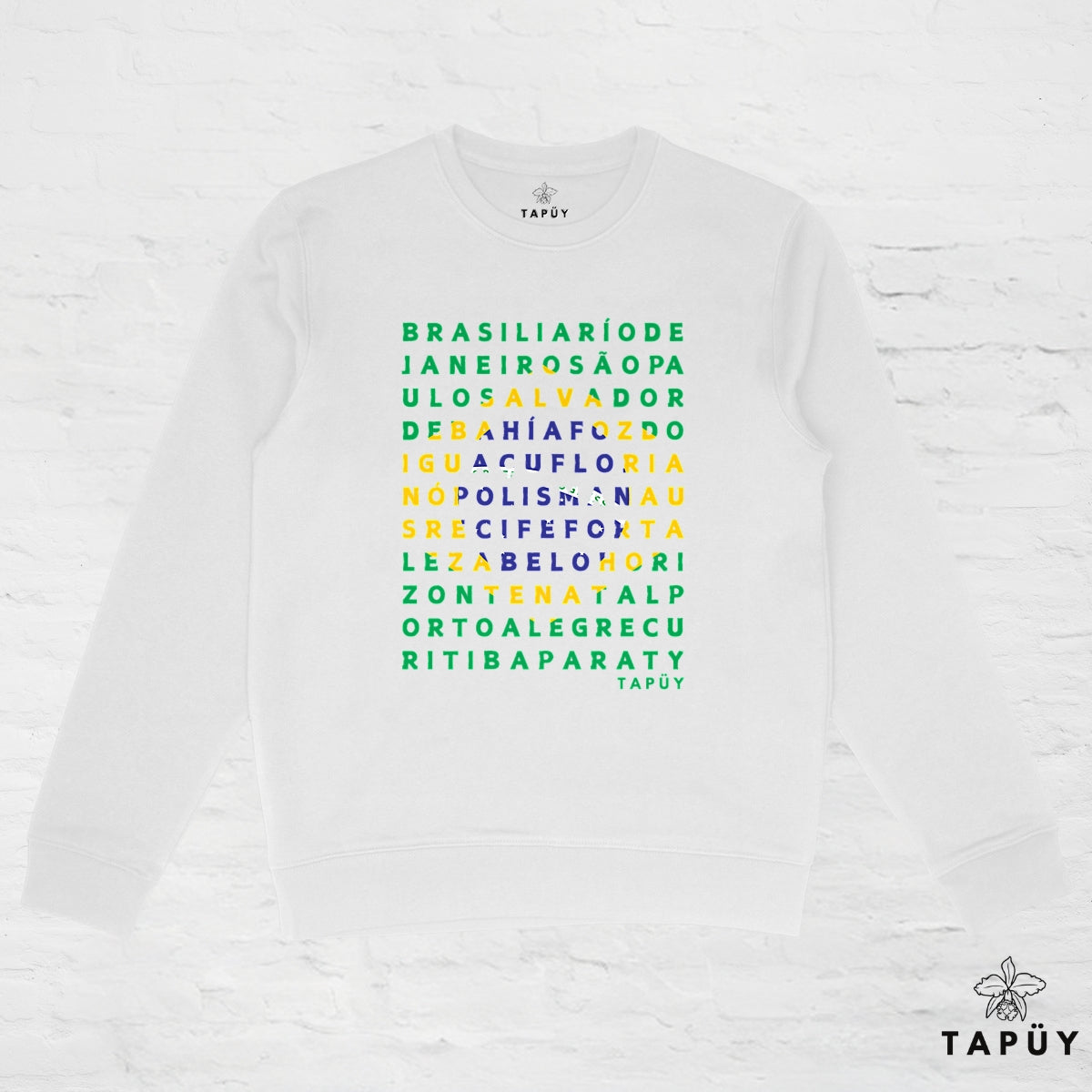 Sweatshirt Unisexe Cidades do Brasil Blanc / XS de la marque Tapüy