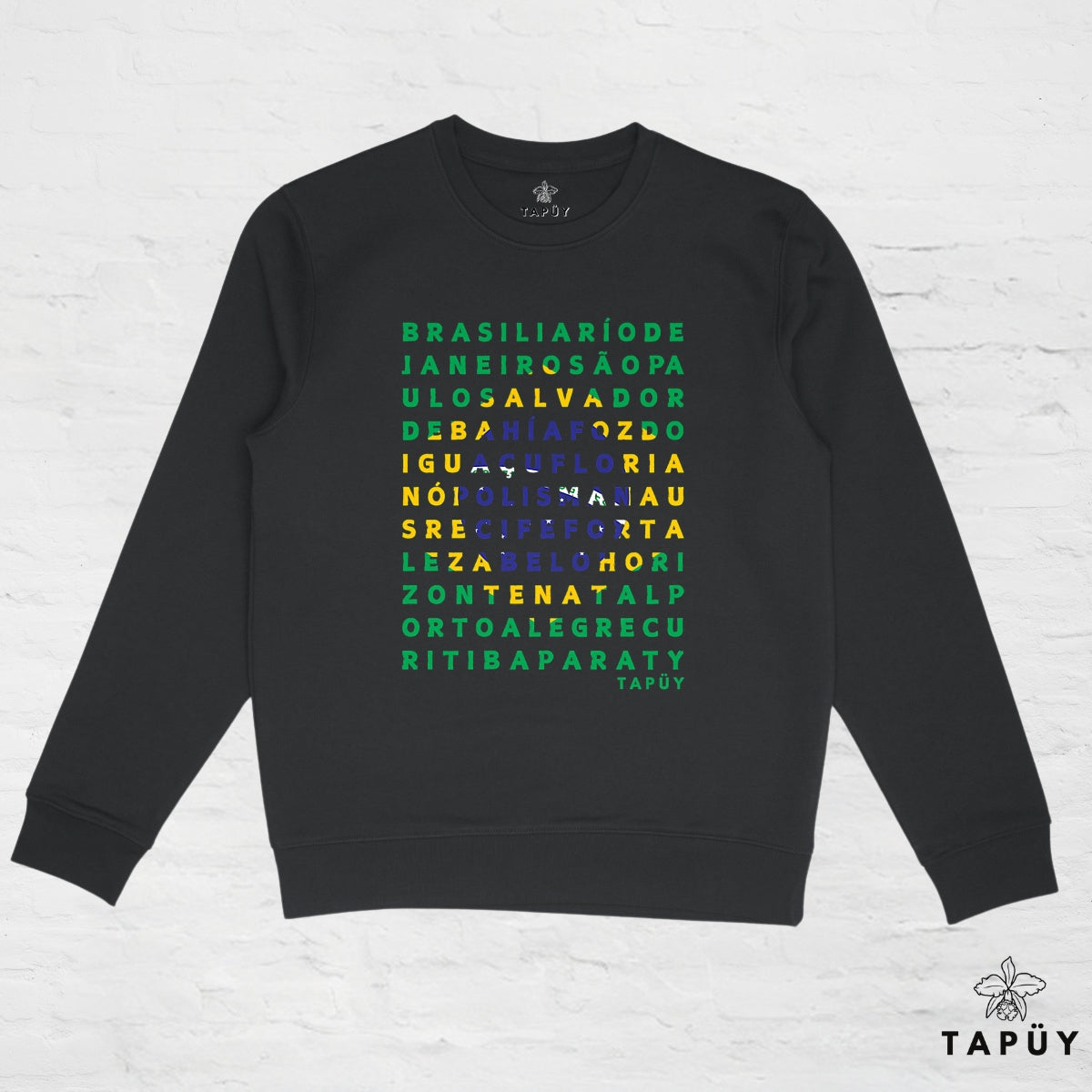 Sweatshirt Unisexe Cidades do Brasil Noir / XS de la marque Tapüy