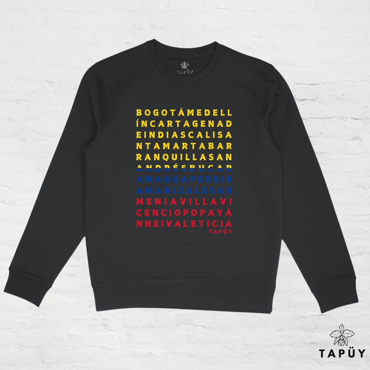 Sweatshirt Unisexe Ciudades de Colombia Noir / XS de la marque Tapüy