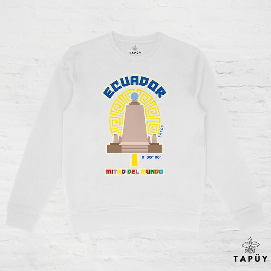 Sweatshirt Unisexe Mitad del Mundo Blanc / XS de la marque Tapüy