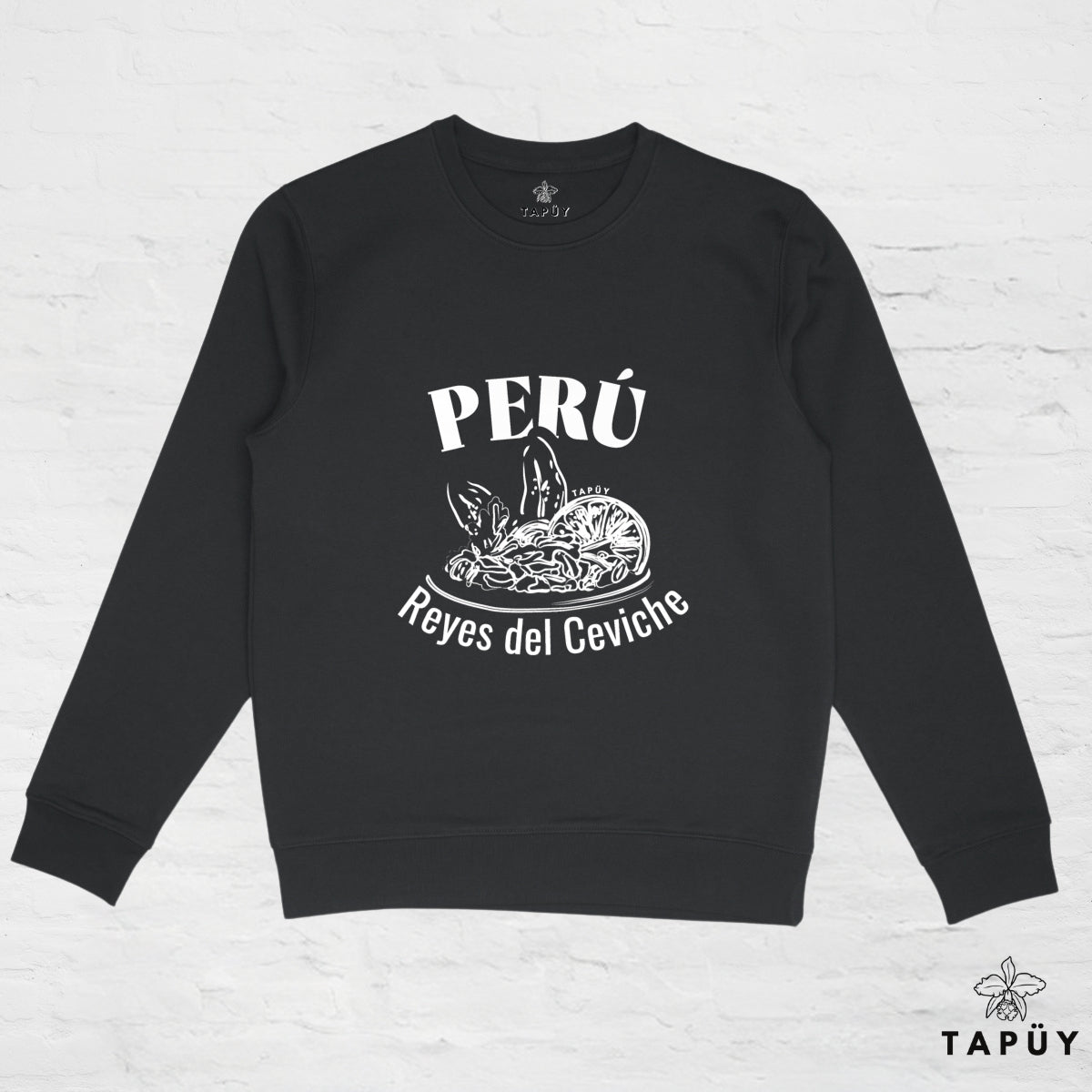 Sweatshirt Unisexe Reyes del Ceviche Noir / XS de la marque Tapüy