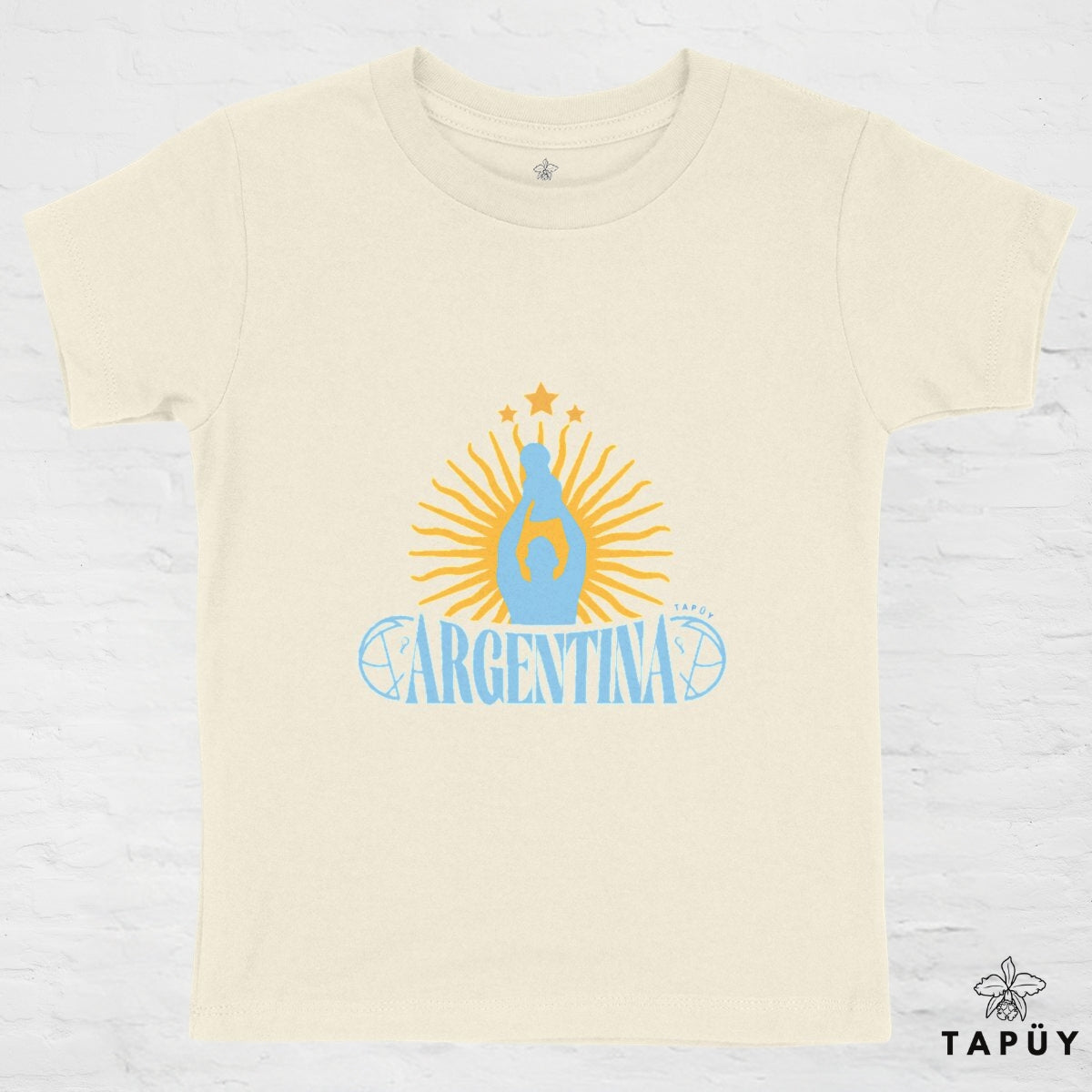 T-Shirt Enfant Argentina Campeón del Mundo Naturel / 4-6 de la marque Tapüy