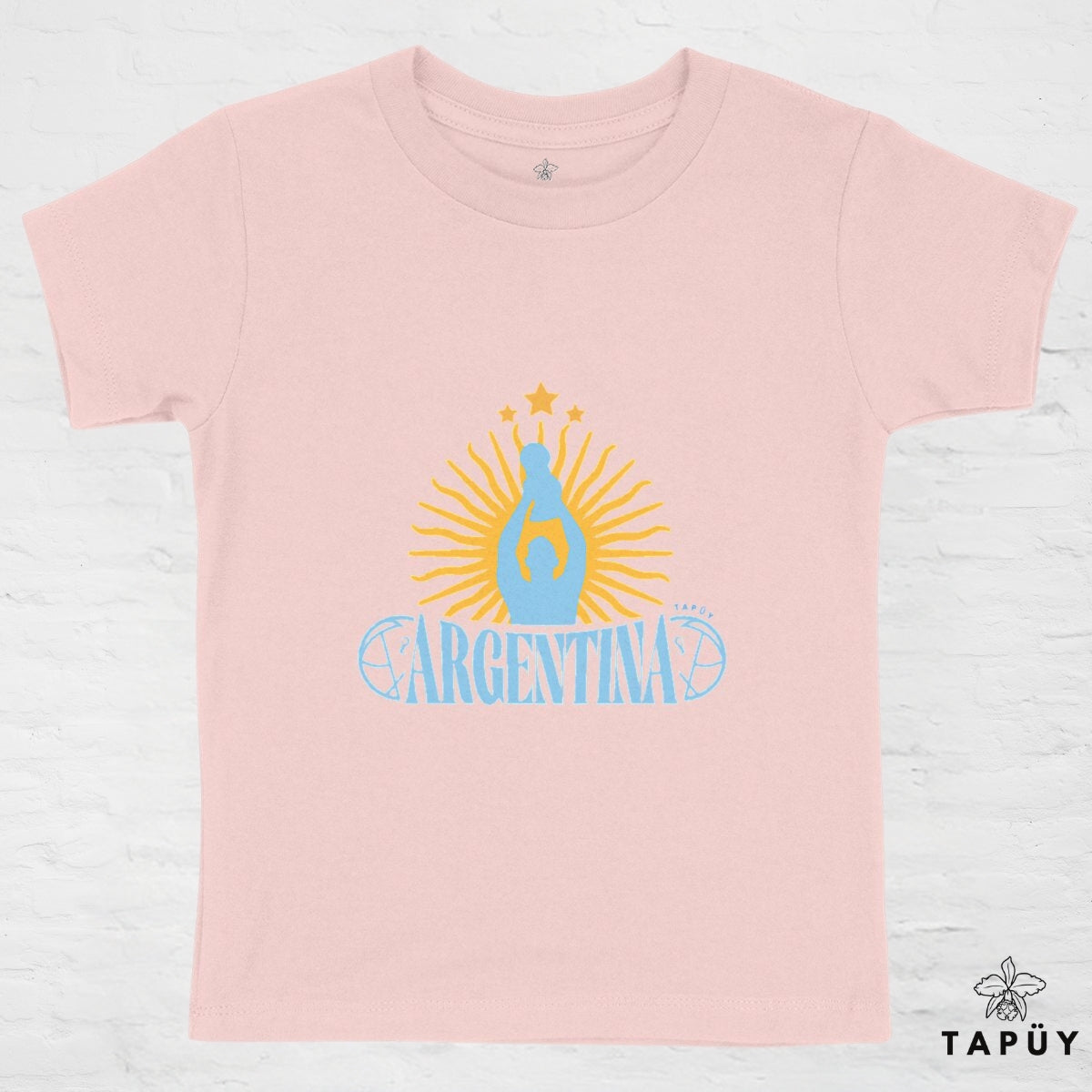 T-Shirt Enfant Argentina Campeón del Mundo Rose / 4-6 de la marque Tapüy