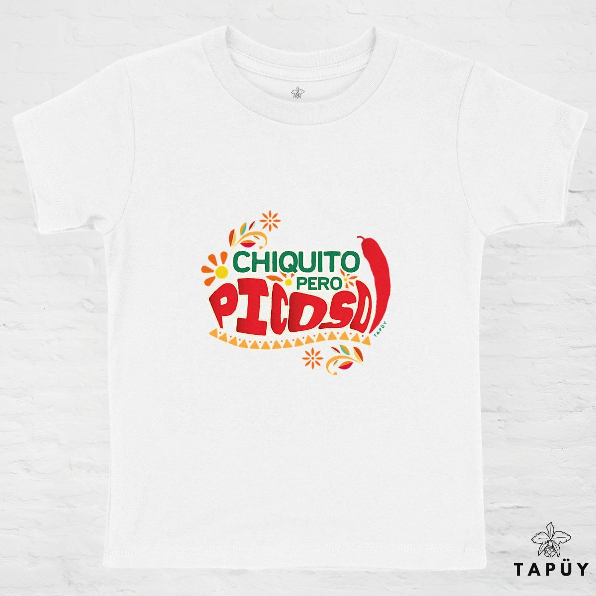 T-Shirt Enfant Chiquito pero Picoso! Blanc / 4-6 de la marque Tapüy