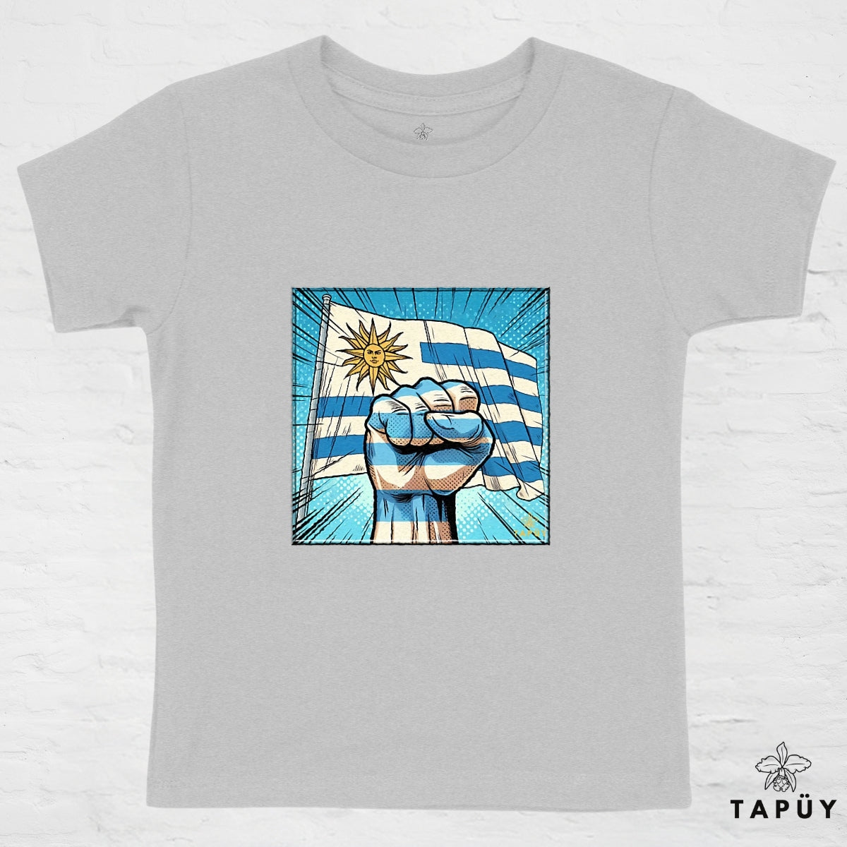 T-Shirt Enfant Comics Viva Uruguay Gris / 4-6 de la marque Tapüy