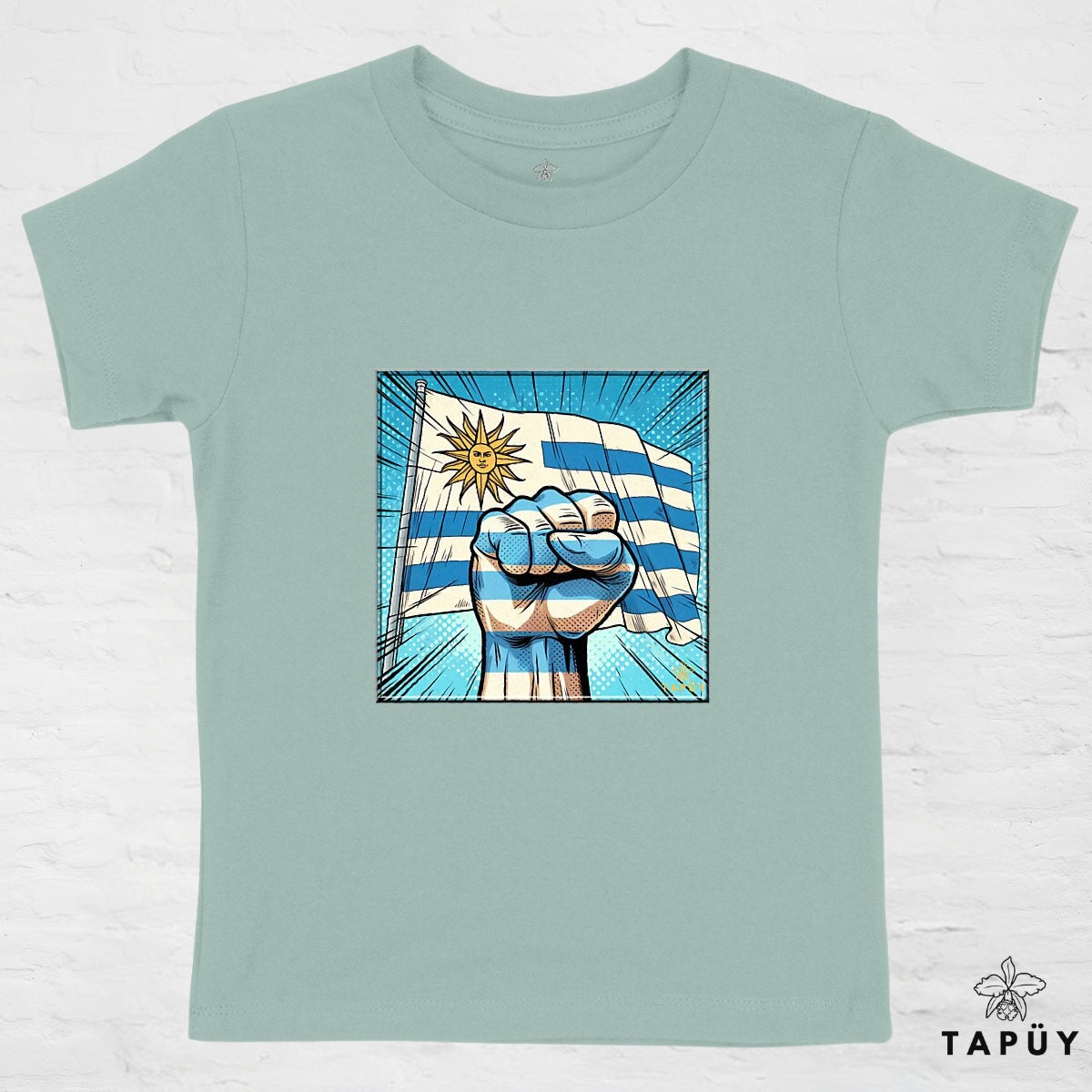 T-Shirt Enfant Comics Viva Uruguay Vert / 4-6 de la marque Tapüy