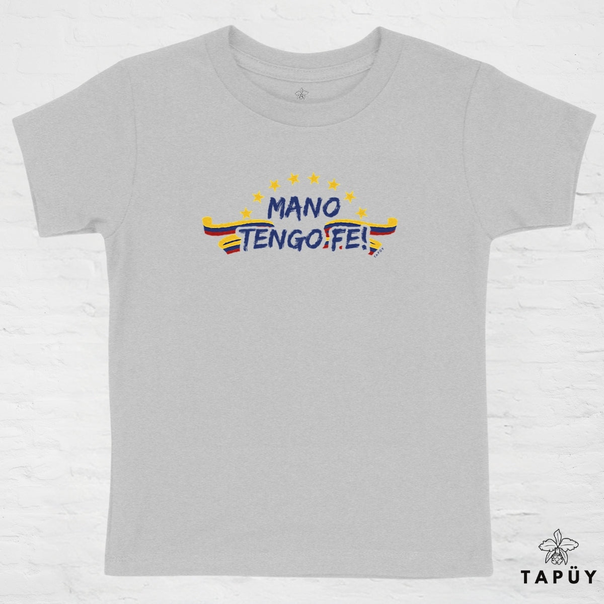 T-Shirt Enfant Mano Tengo Fe! Gris / 4-6 de la marque Tapüy