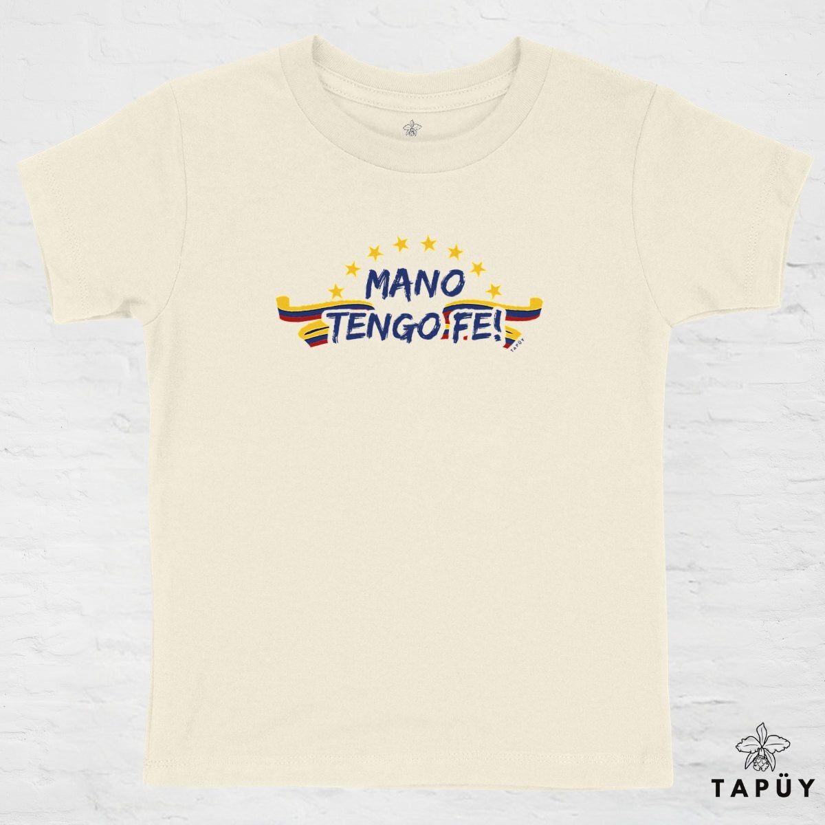 T-Shirt Enfant Mano Tengo Fe! Naturel / 4-6 de la marque Tapüy