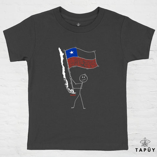 T-Shirt Enfant Portaestandarte de Chile Noir / 4-6 de la marque Tapüy