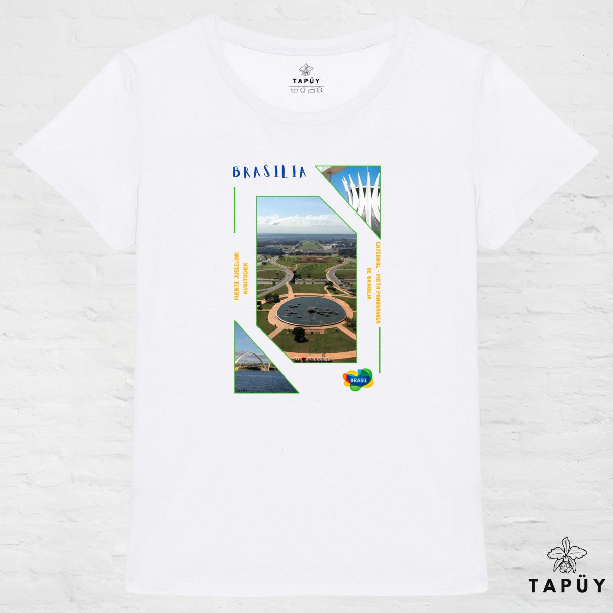 T-Shirt Femme Capital Brasilia Blanc / XS de la marque Tapüy