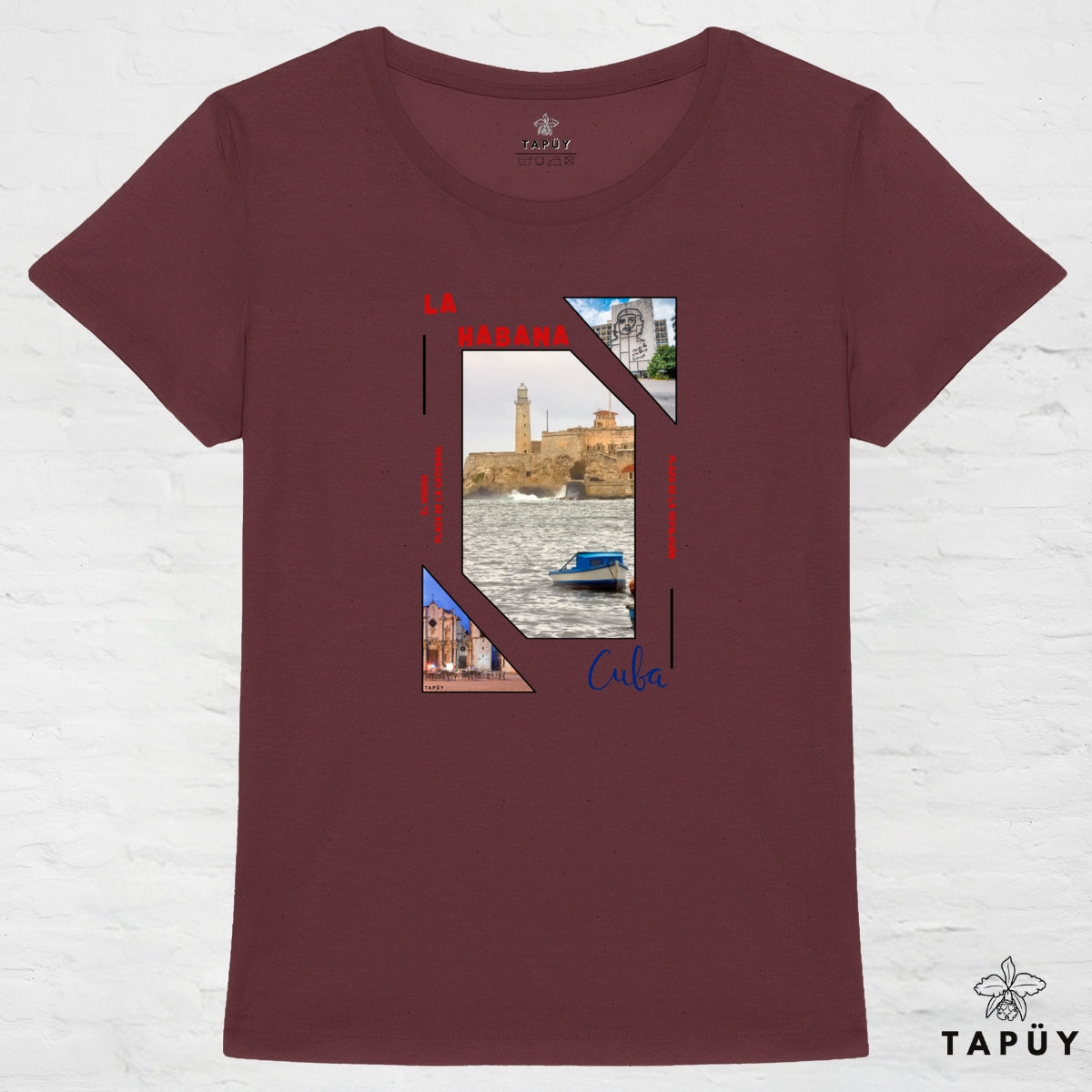 T-Shirt Femme Capital La Habana Bordeaux / XS de la marque Tapüy