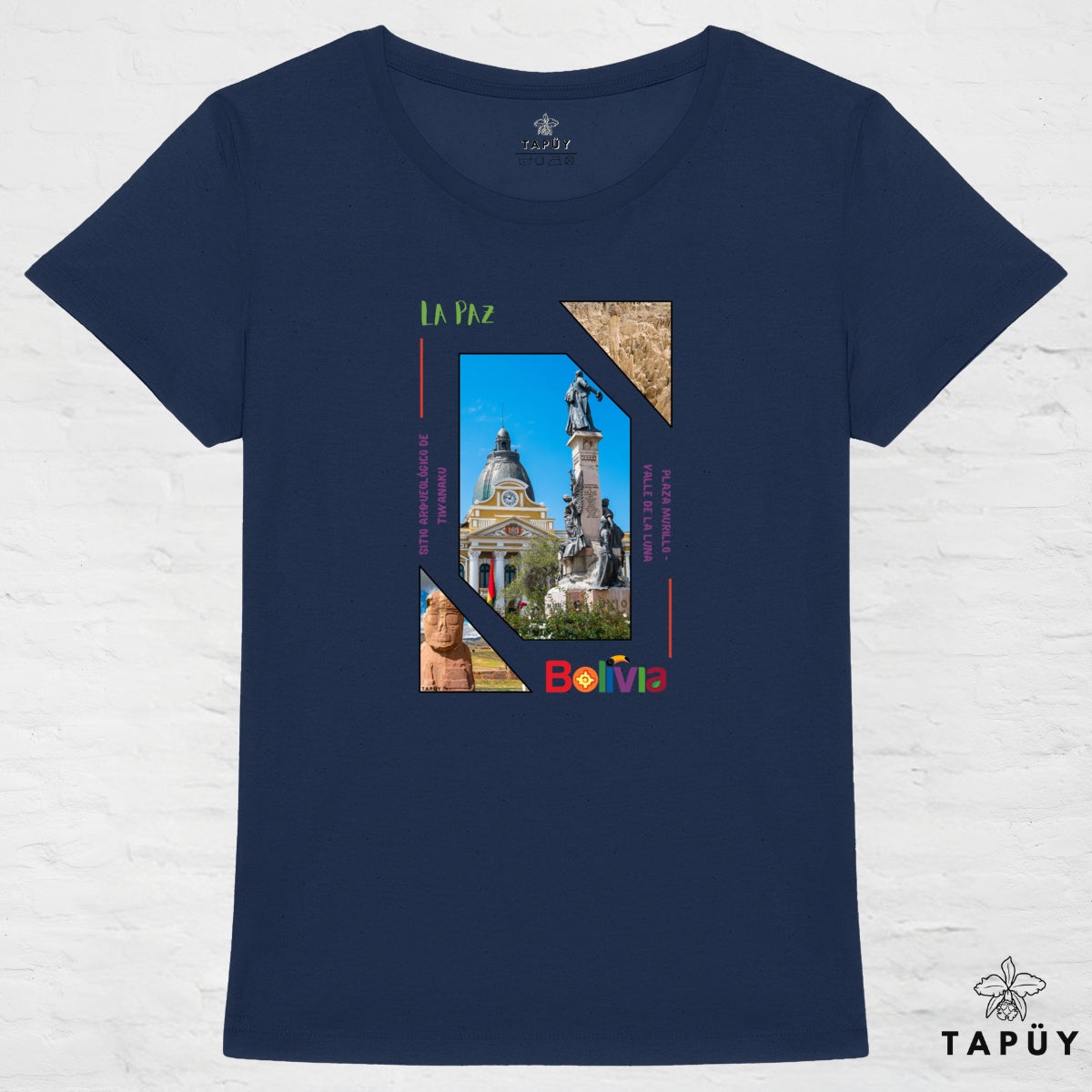 T-Shirt Femme Capital La Paz Bleu Marine / XS de la marque Tapüy