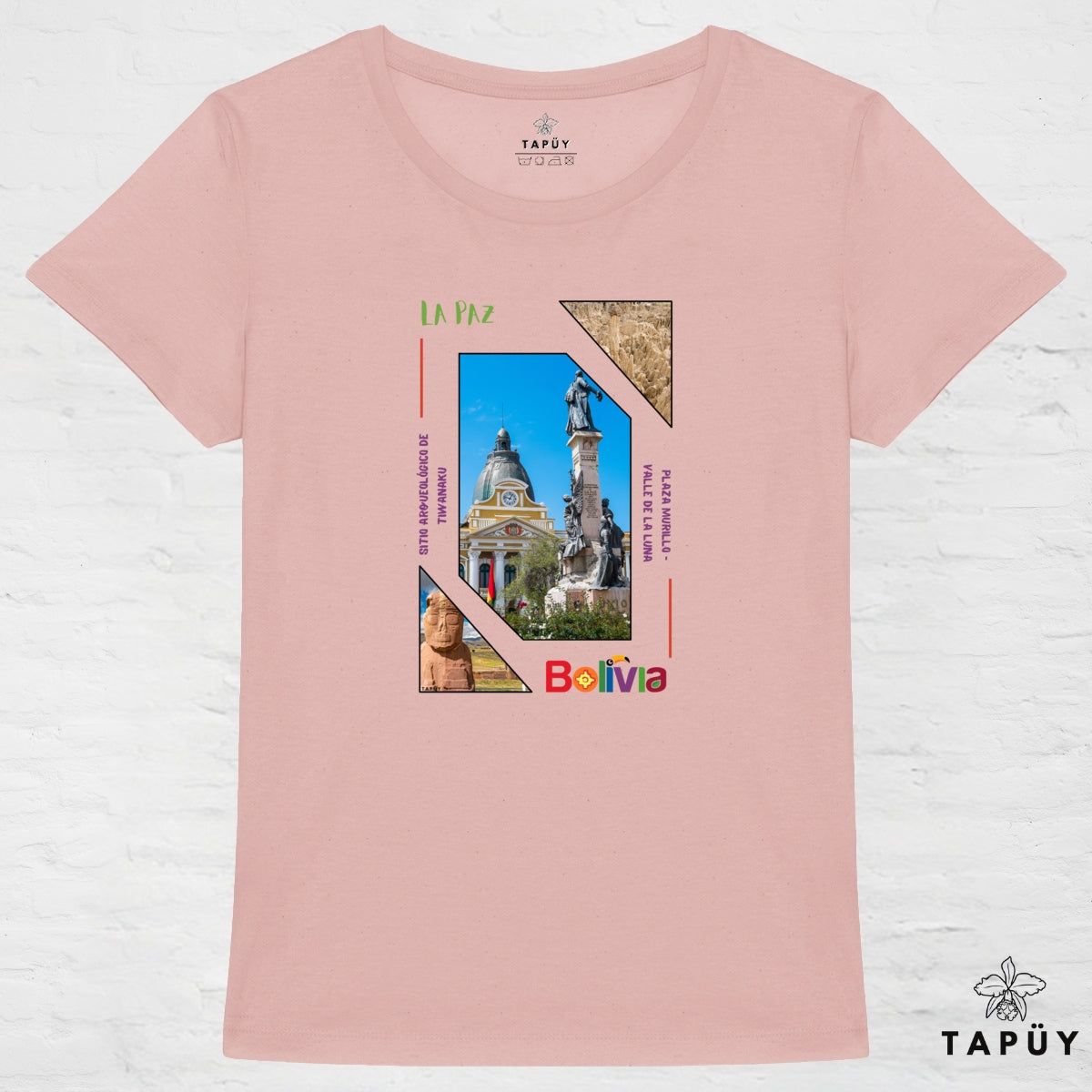 T-Shirt Femme Capital La Paz Rose / XS de la marque Tapüy