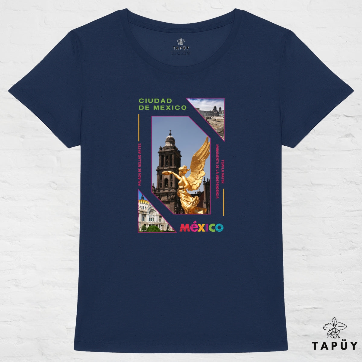 T-Shirt Femme Capital Ciudad de México Bleu Marine / XS de la marque Tapüy