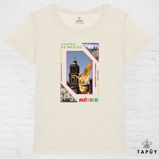 T-Shirt Femme Capital Ciudad de México Naturel / XS de la marque Tapüy