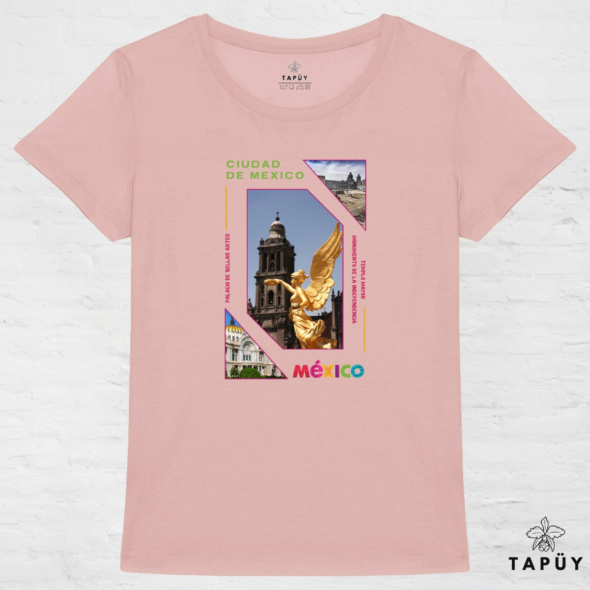 T-Shirt Femme Capital Ciudad de México Rose / XS de la marque Tapüy