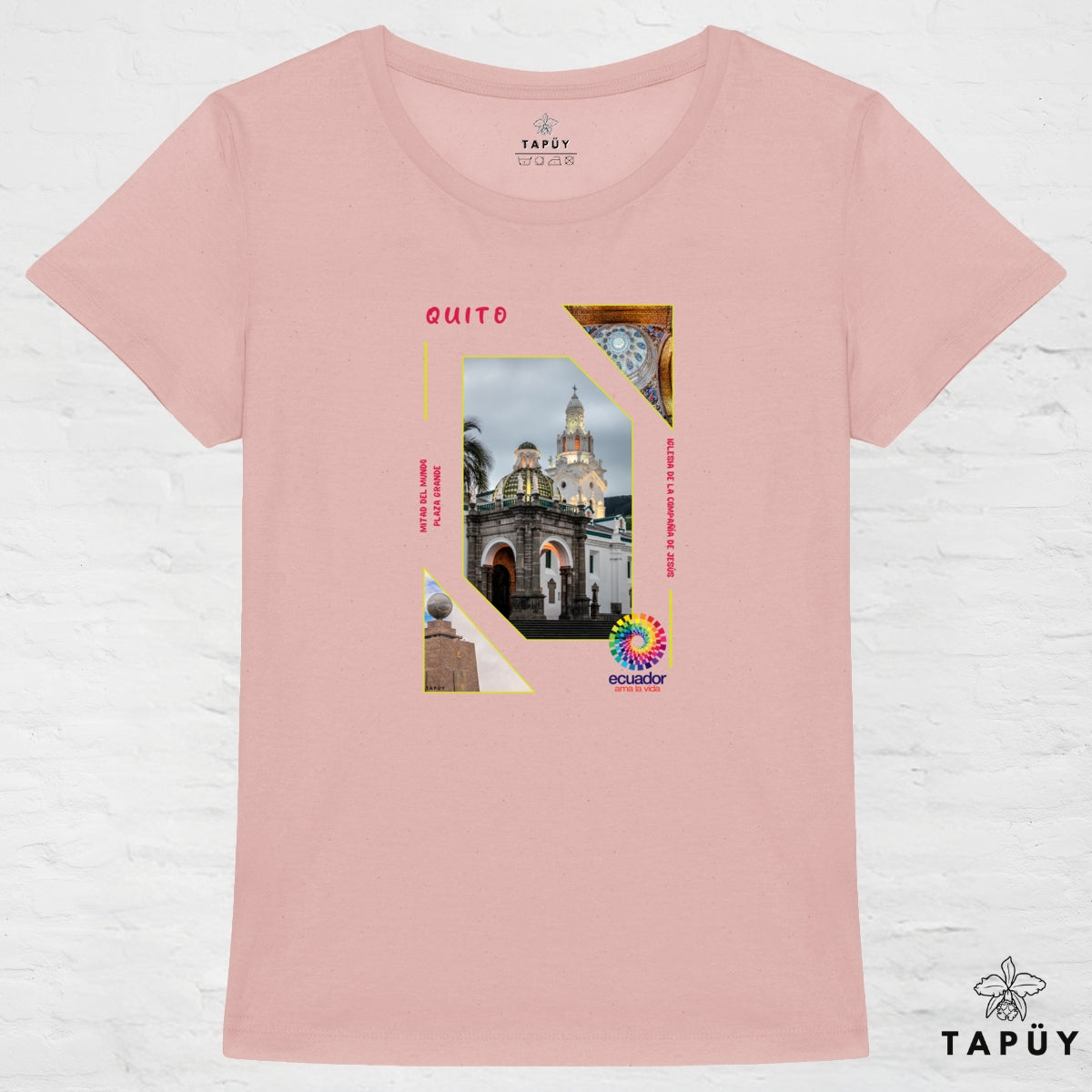 T-Shirt Femme Capital Quito Rose / XS de la marque Tapüy