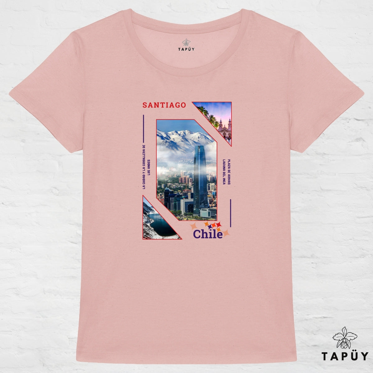 T-Shirt Femme Capital Santiago Rose / XS de la marque Tapüy