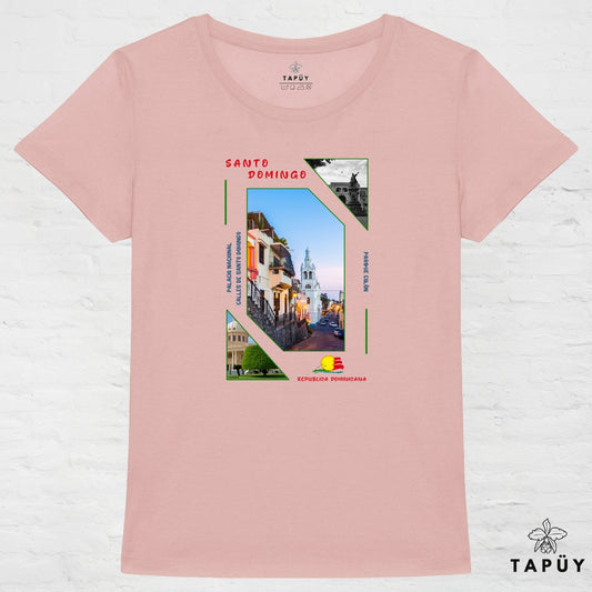 T-Shirt Femme Capital Santo Domingo Rose / XS de la marque Tapüy