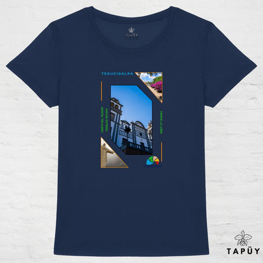 T-Shirt Femme Capital Tegucigalpa Bleu Marine / XS de la marque Tapüy