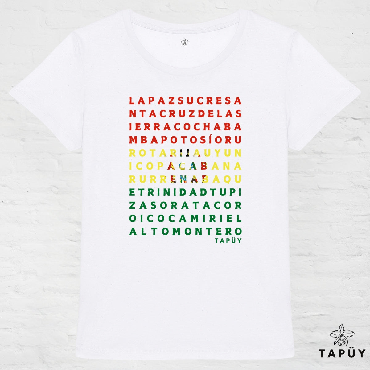 T-Shirt Femme Ciudades de Bolivia Blanc / XS de la marque Tapüy