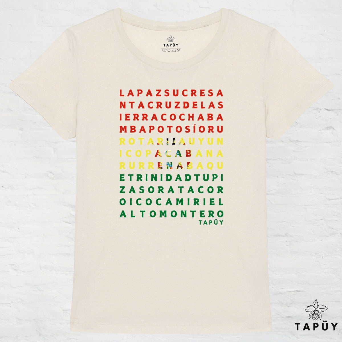 T-Shirt Femme Ciudades de Bolivia Naturel / XS de la marque Tapüy