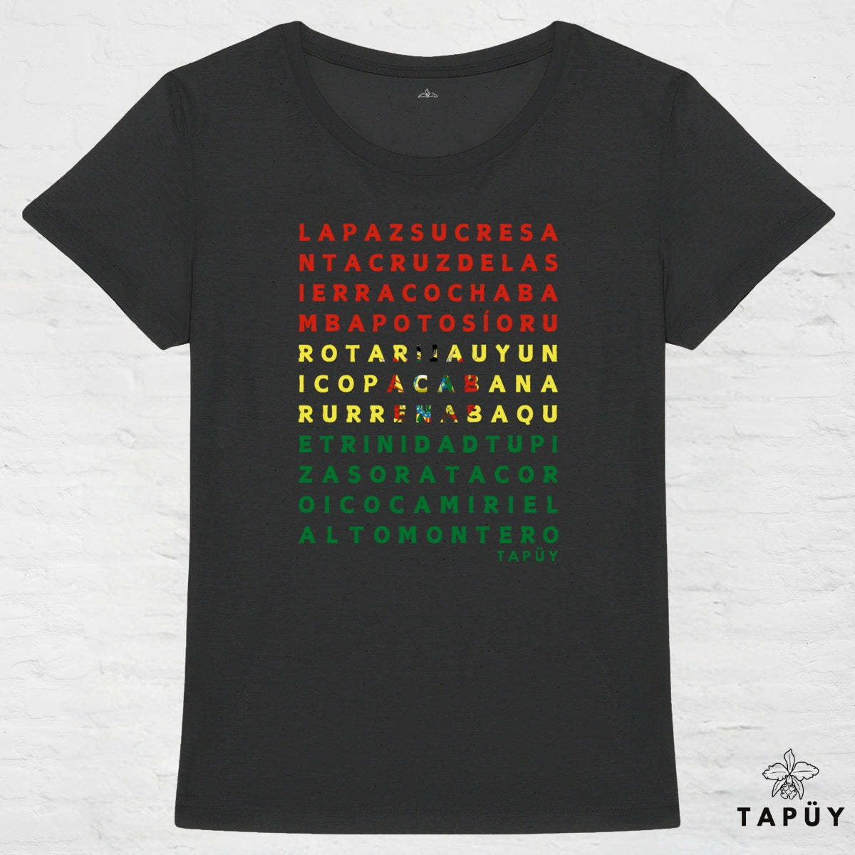 T-Shirt Femme Ciudades de Bolivia Noir / XS de la marque Tapüy