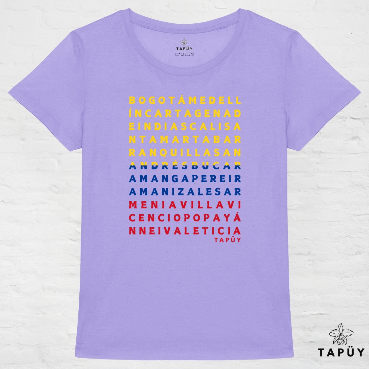 T-Shirt Femme Ciudades de Colombia Lavande / XS de la marque Tapüy