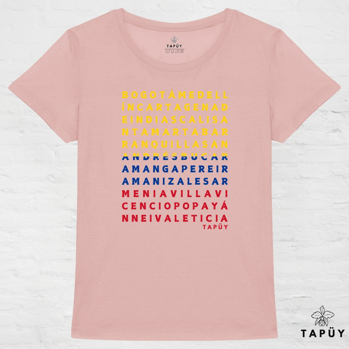 T-Shirt Femme Ciudades de Colombia Rose / XS de la marque Tapüy