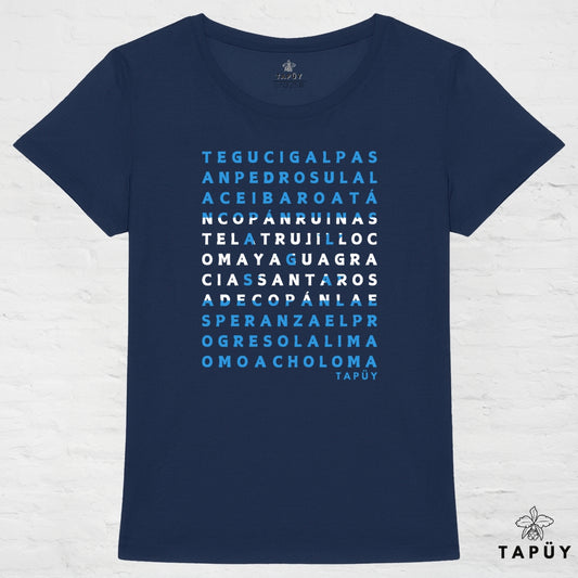 T-Shirt Femme Ciudades de Honduras Bleu Marine / XS de la marque Tapüy