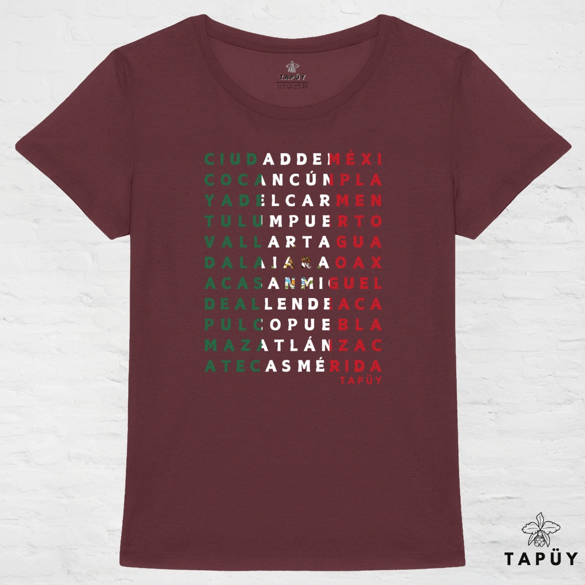 T-Shirt Femme Ciudades de México Bordeaux / XS de la marque Tapüy