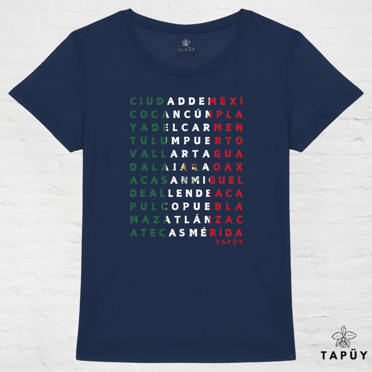 T-Shirt Femme Ciudades de México Bleu Marine / XS de la marque Tapüy