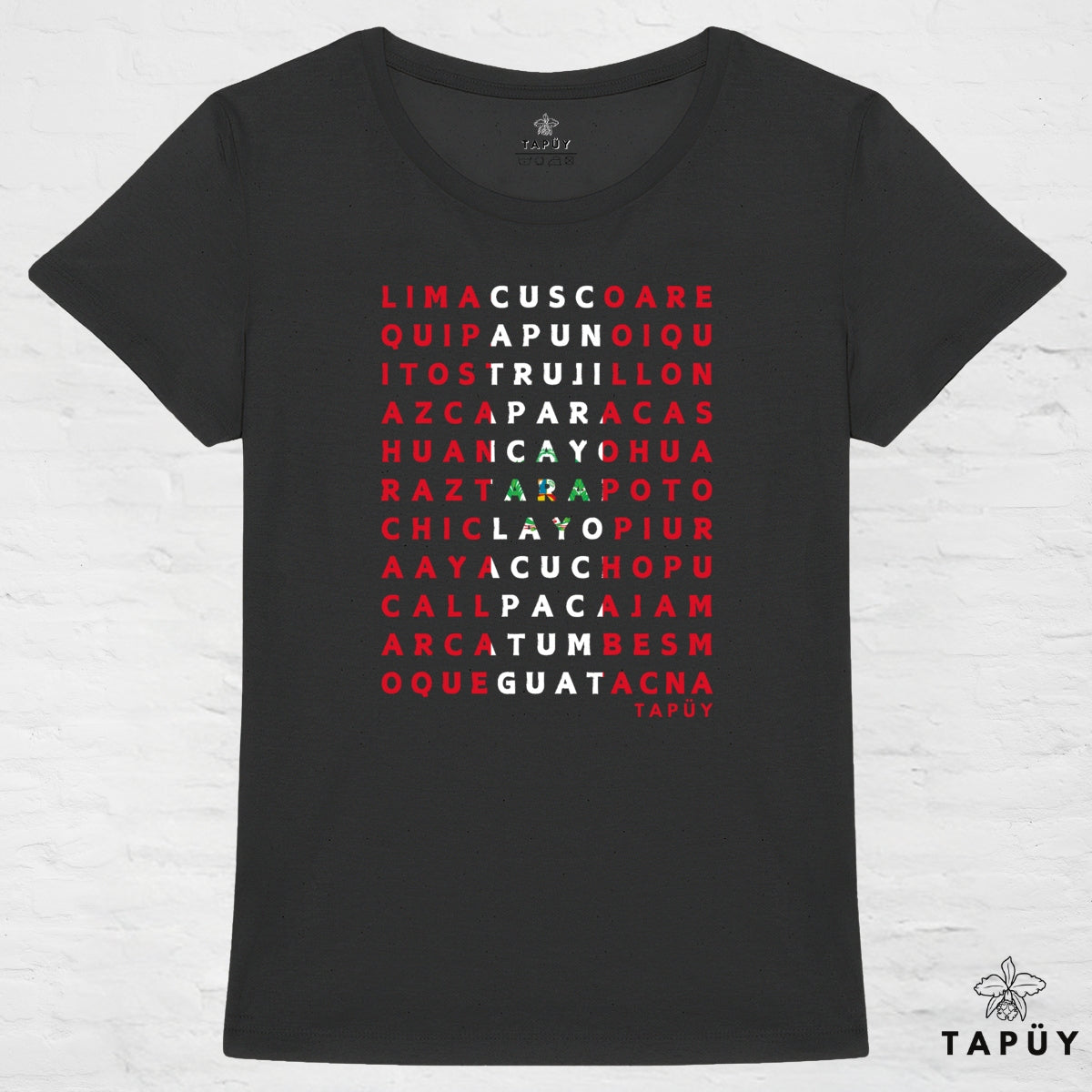 T-Shirt Femme Ciudades de Perú Noir / XS de la marque Tapüy