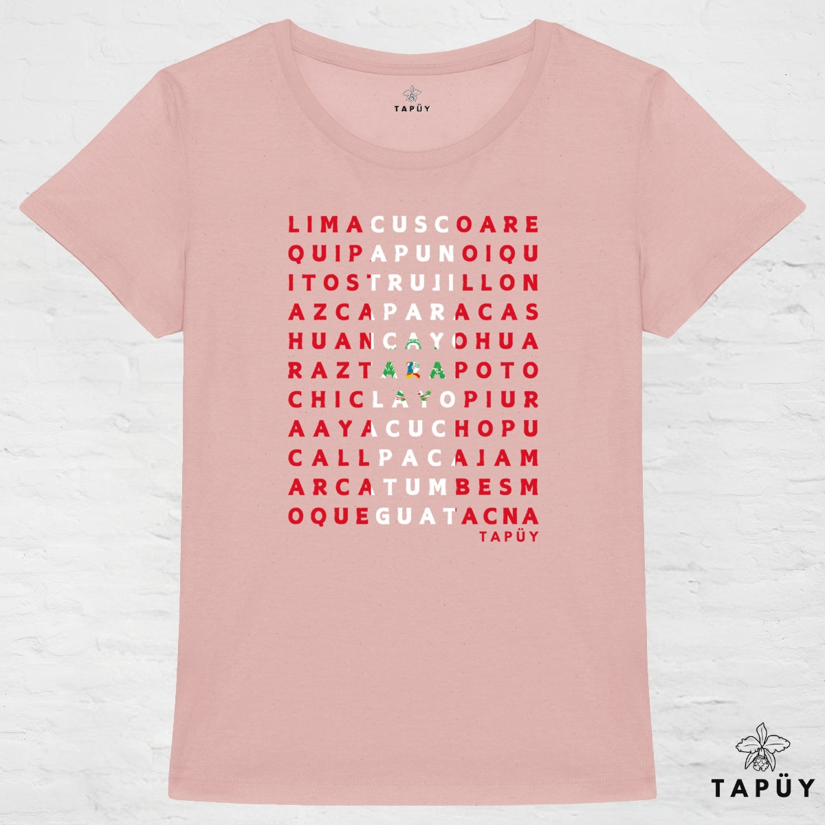 T-Shirt Femme Ciudades de Perú Rose / XS de la marque Tapüy