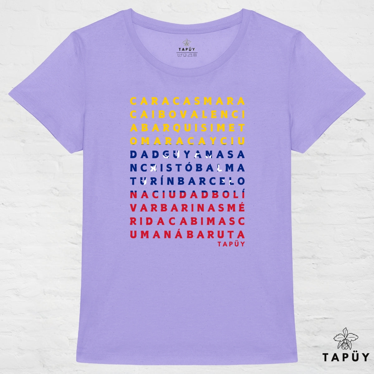 T-Shirt Femme Ciudades de Venezuela Lavande / XS de la marque Tapüy