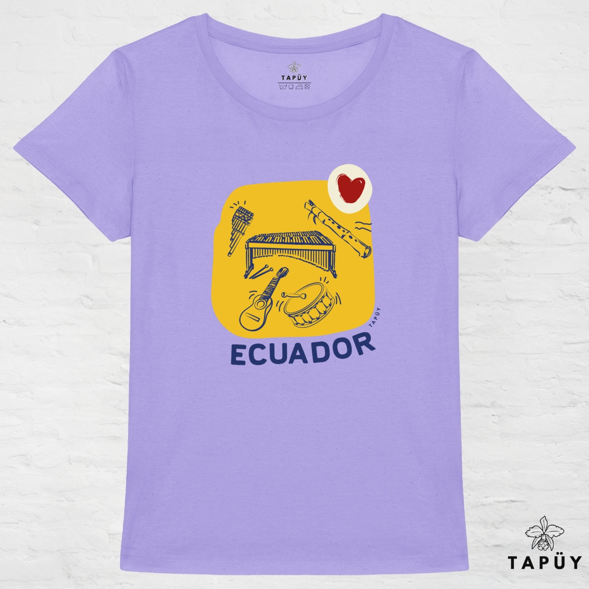 T-Shirt Femme Folklore de Ecuador Lavande / XS de la marque Tapüy