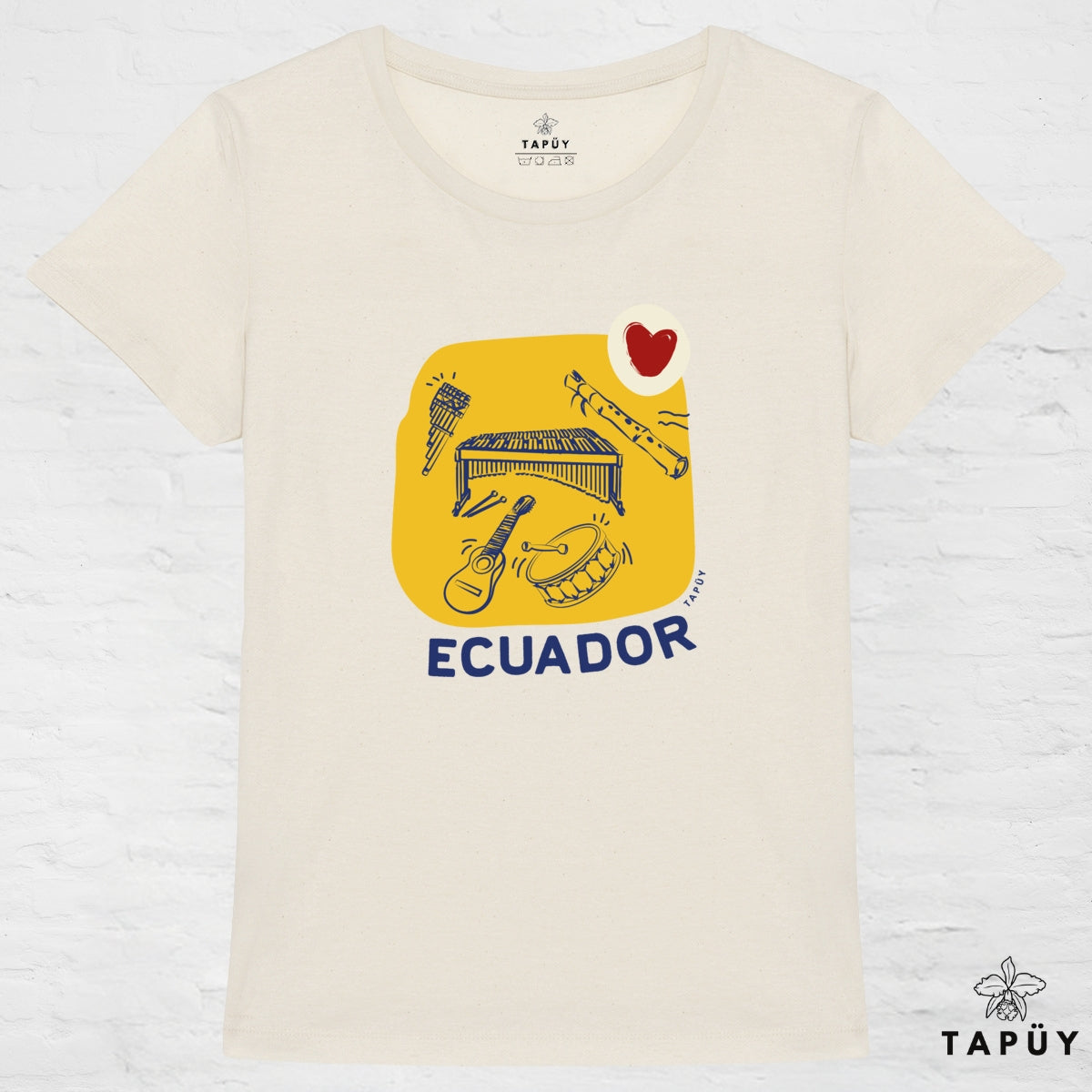 T-Shirt Femme Folklore de Ecuador Naturel / XS de la marque Tapüy