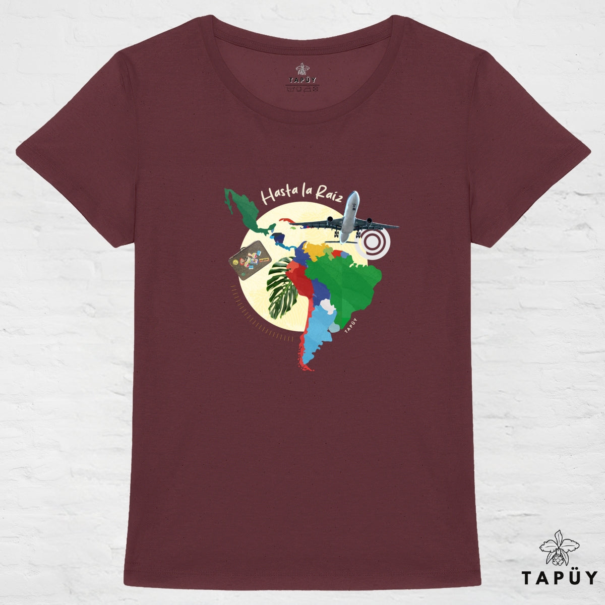 T-Shirt Femme Hasta La Raíz Bordeaux / XS de la marque Tapüy