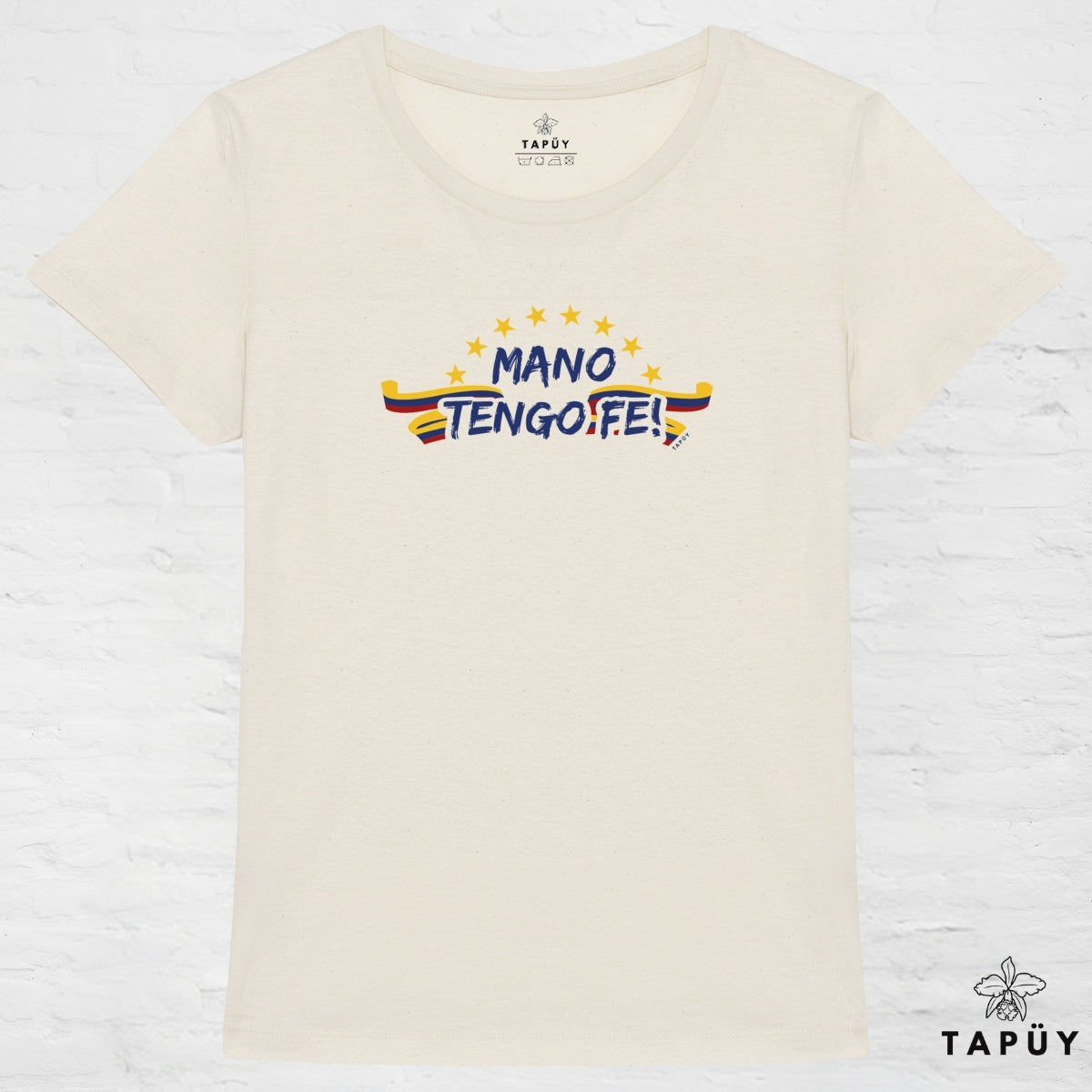 T-Shirt Femme Mano Tengo Fe! Naturel / XS de la marque Tapüy