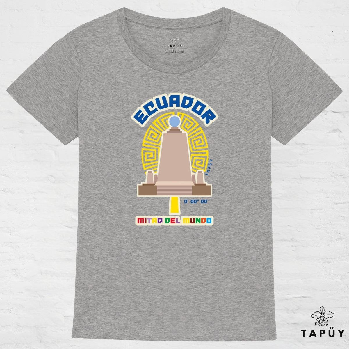 T-Shirt Femme Mitad del Mundo Gris / XS de la marque Tapüy