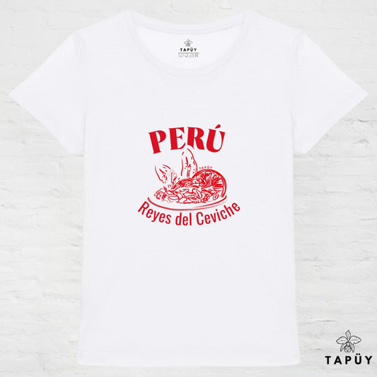 T-Shirt Femme Reyes del Ceviche Blanc / XS de la marque Tapüy