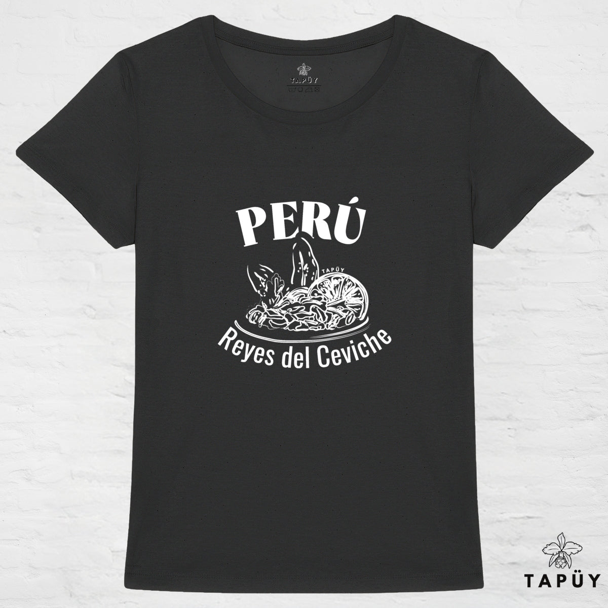 T-Shirt Femme Reyes del Ceviche Noir / XS de la marque Tapüy