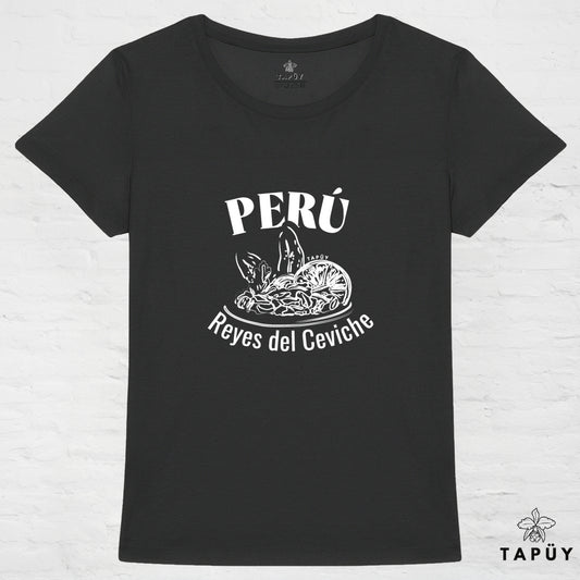 T-Shirt Femme Reyes del Ceviche Noir / XS de la marque Tapüy