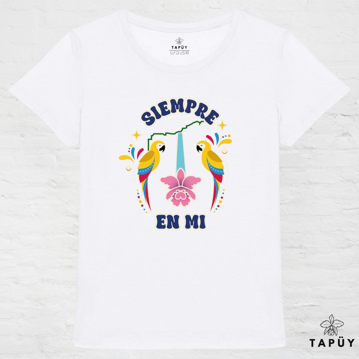 T-Shirt Femme Venezuela Siempre en Mi Blanc / XS de la marque Tapüy