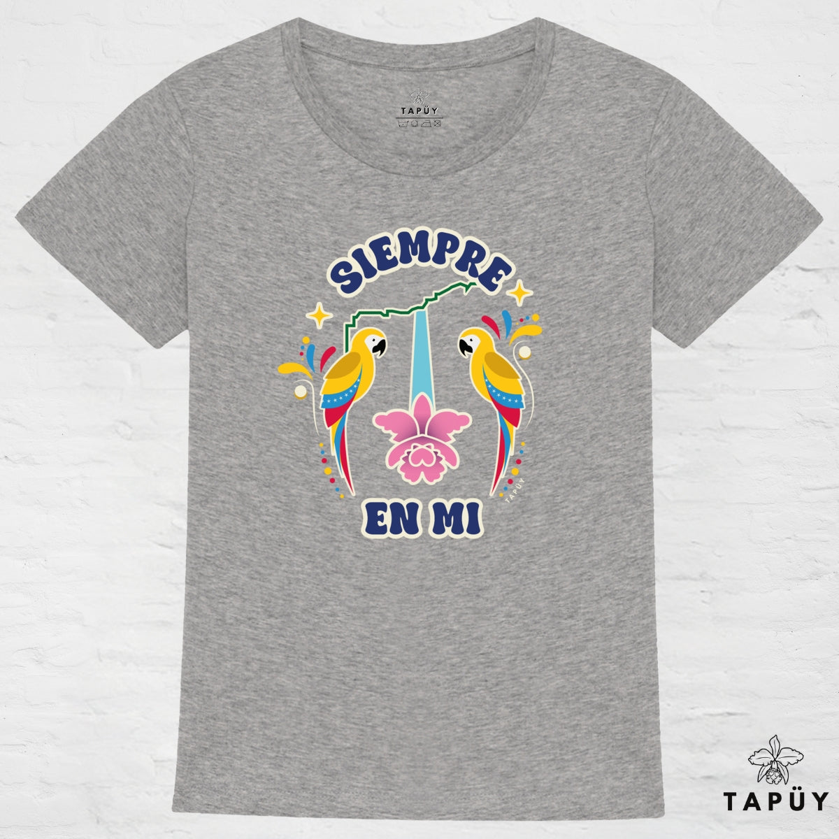 T-Shirt Femme Venezuela Siempre en Mi Gris / XS de la marque Tapüy