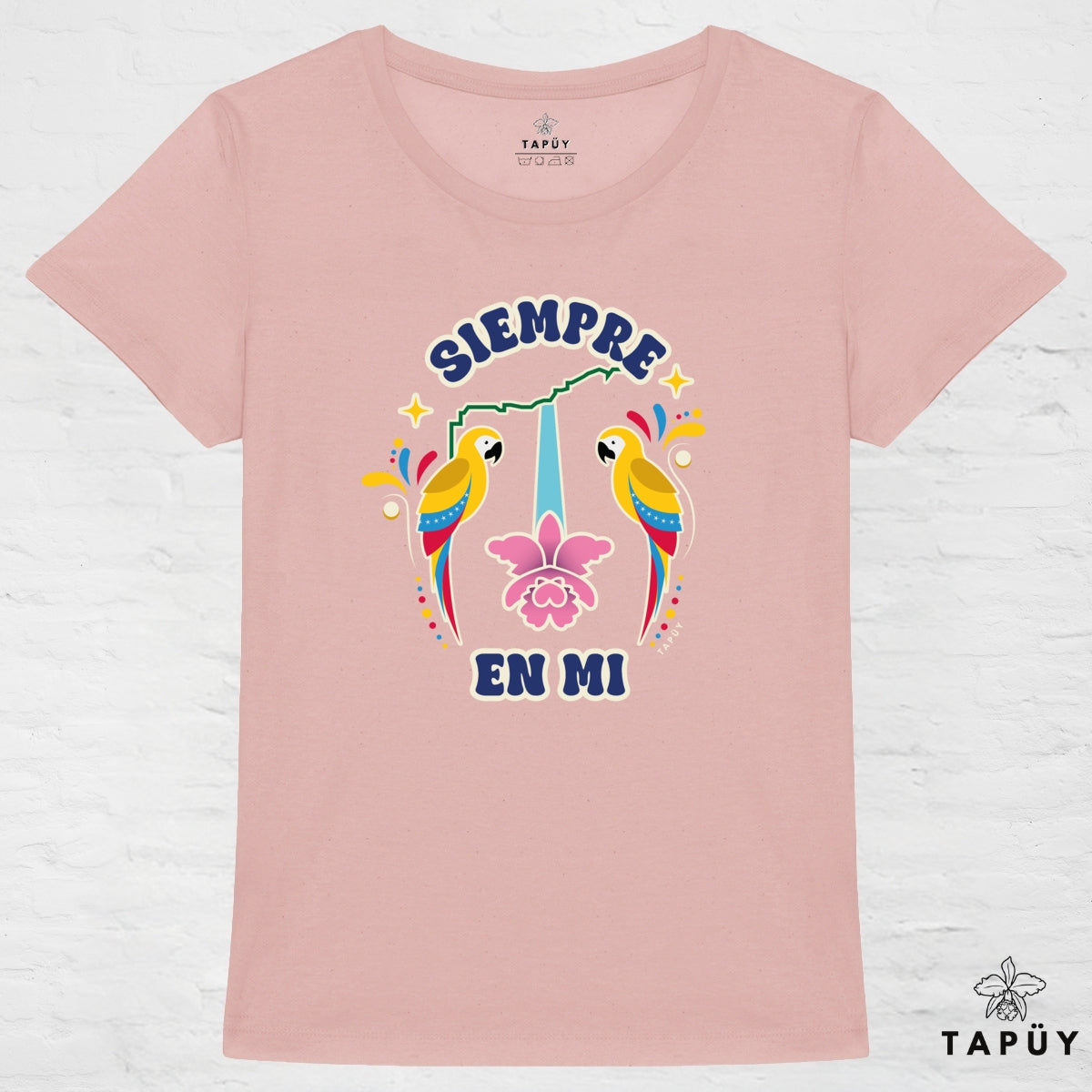 T-Shirt Femme Venezuela Siempre en Mi Rose / XS de la marque Tapüy