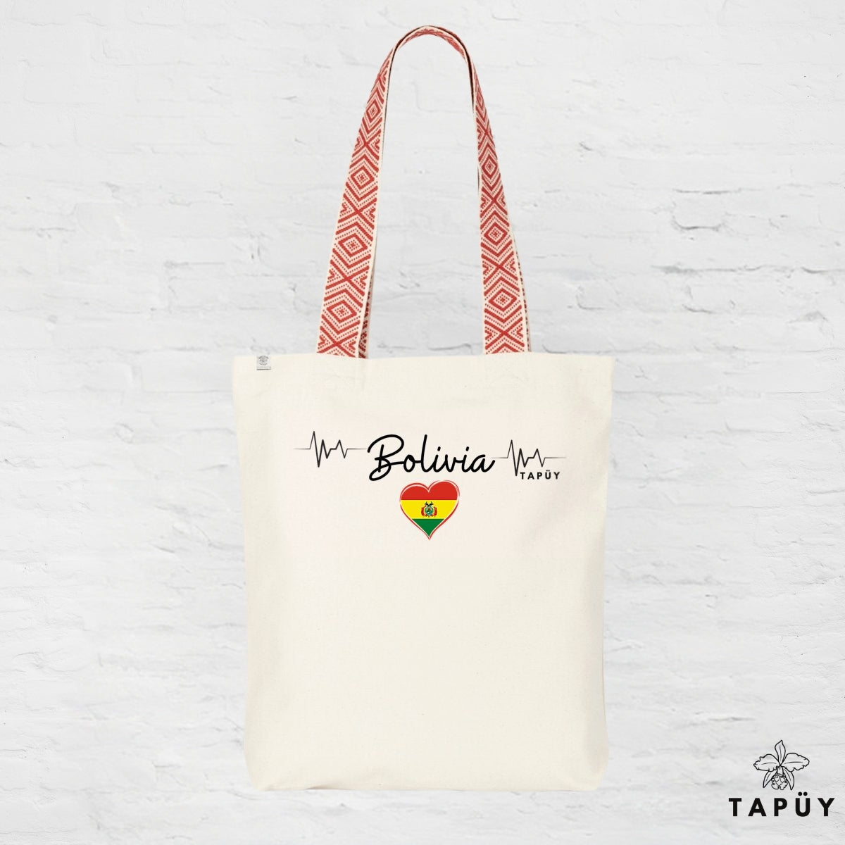 Tote bag I Love Bolivia Rouge de la marque Tapüy