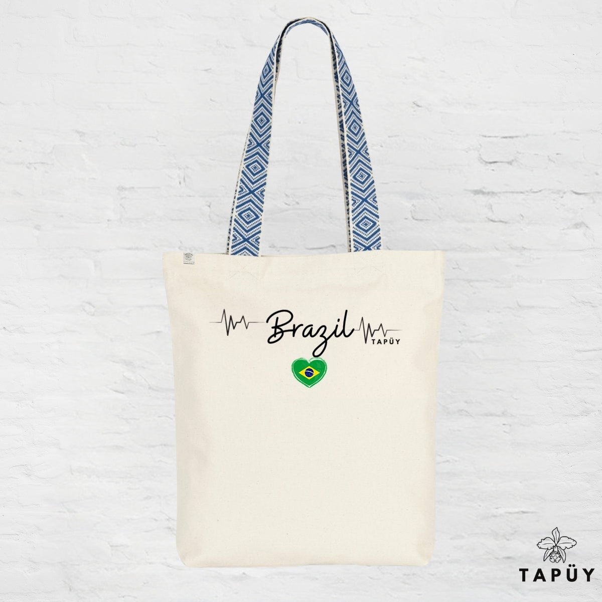 Tote bag I Love Brazil Bleu de la marque Tapüy