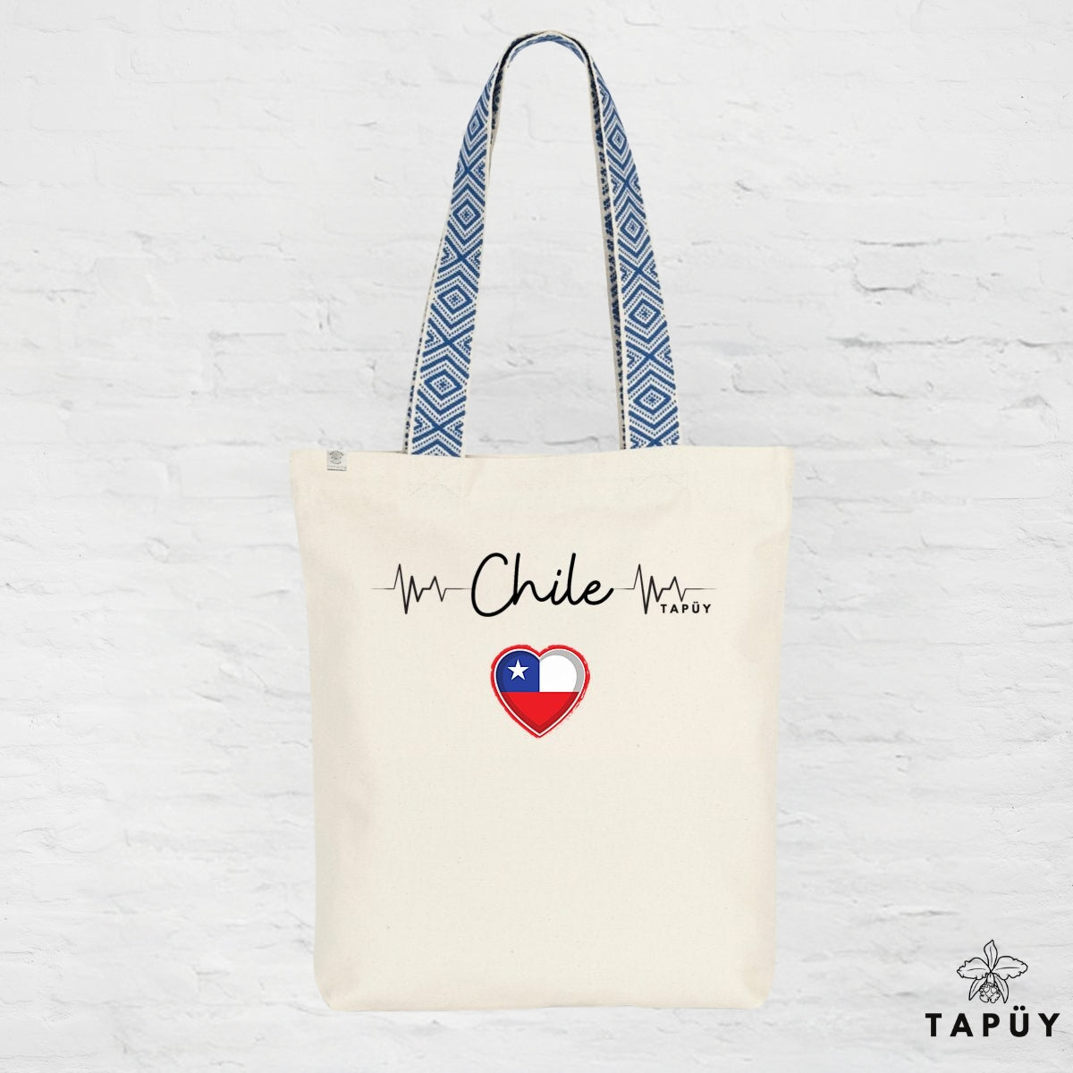 Tote bag I Love Chile Bleu de la marque Tapüy