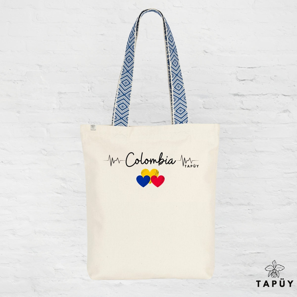 Tote bag I Love Colombia Bleu de la marque Tapüy